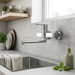 Aquanello Casa Single-lever Kitchen Wall Tap Chrome with 20 cm spout CR-1420-CS